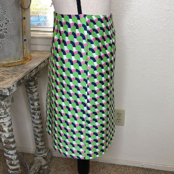 NEW Melly M Green and Pink Preppy Pencil Skirt Size 2 NWT - Picture 3 of 11